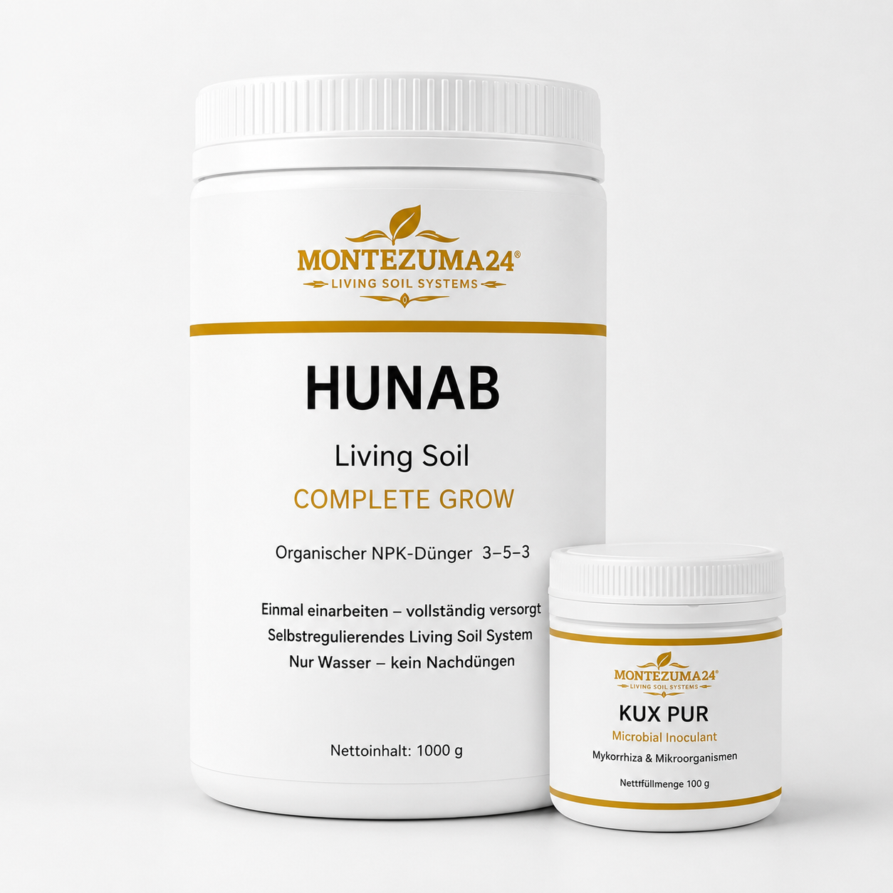 HUNAB Living Soil Complete Grow mit KUX PUR Microbial Inoculant von MONTEZUMA24 für lebendige Erde, Mikrobiologie und Bodenleben