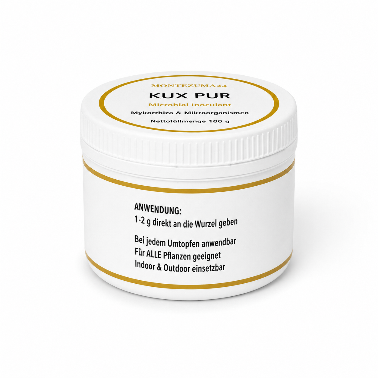 KUX PUR Microbial Inoculant 100 g von MONTEZUMA24 mit Mykorrhiza und Mikroorganismen, Anwendung direkt an der Wurzel, geeignet für alle Pflanzen indoor und outdoor