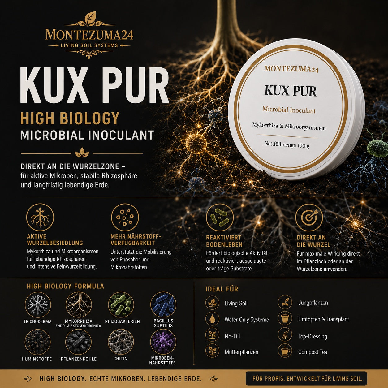 KUX PUR Mykorrhiza & Wurzelbooster – Mikroorganismen für starke Wurzeln | MONTEZUMA24